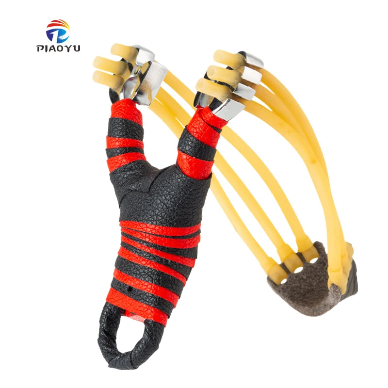 PIAO YU Outdoor Sports Three-String Gazelle Resin Slingshot with Metal Bow Head and Rubber Band Durable Alloy Material
