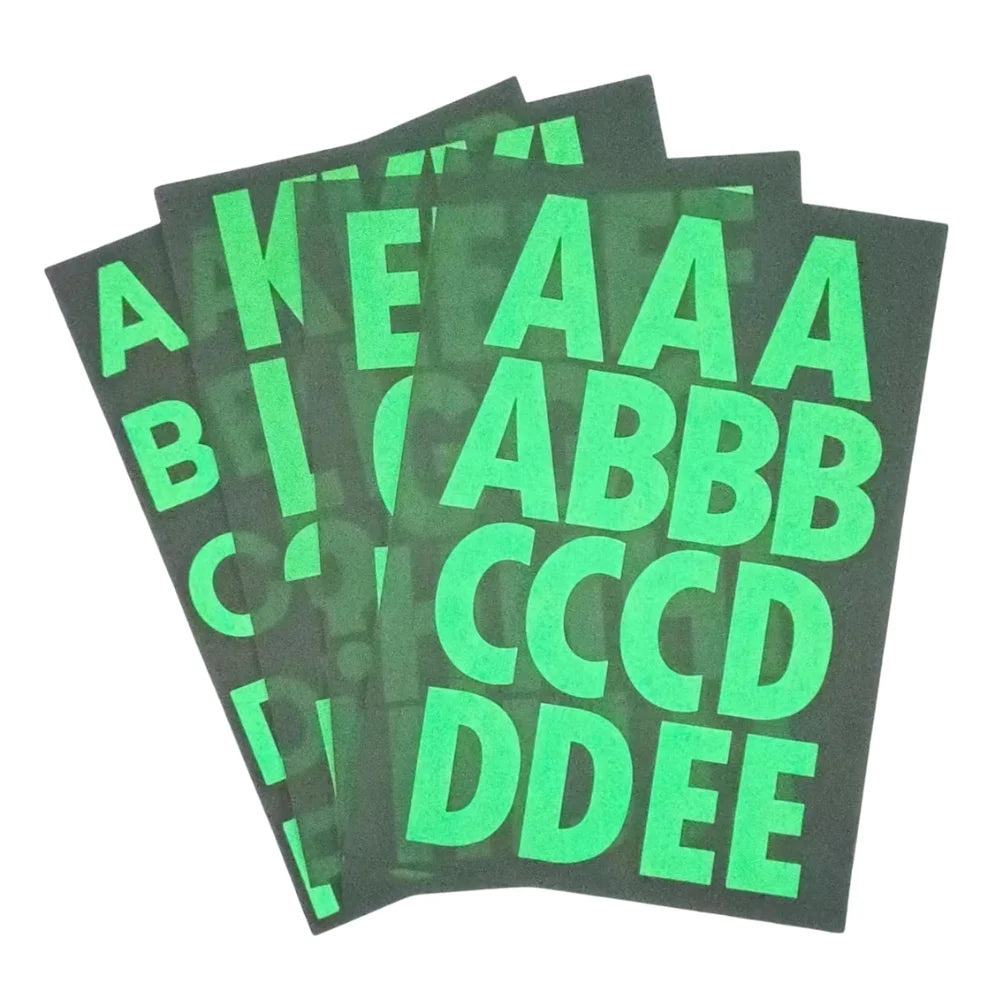 Glow in the Dark Alphabet Number Stickers Permanent Adhesive Long Lasting Waterproof Outdoor Use Vinyl Stickers UV Protection