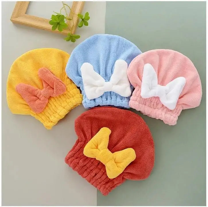 Coral Fleece Dry Hair Cap Quick-Drying Bath Head Wiper Absorbent Shower Cap for Home or Hotel Gift
