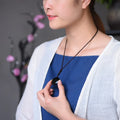 Obsidian Pendant Spirit Swing Energy Stone Obsidian Six Star Necklace Men and Women Sweater Chain Accessories Wholesale MegaBDM