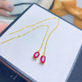 Factory Wholesale Luxury 925 Sterling Silver Drop Earrings Good Price Gold Plated Natural Ruby Big Size for Wedding