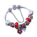 Fashion Vintage Silver Color Charms Bracelets DIY Crystal Beads Brand Bracelets Women Jewelry Pulseira
