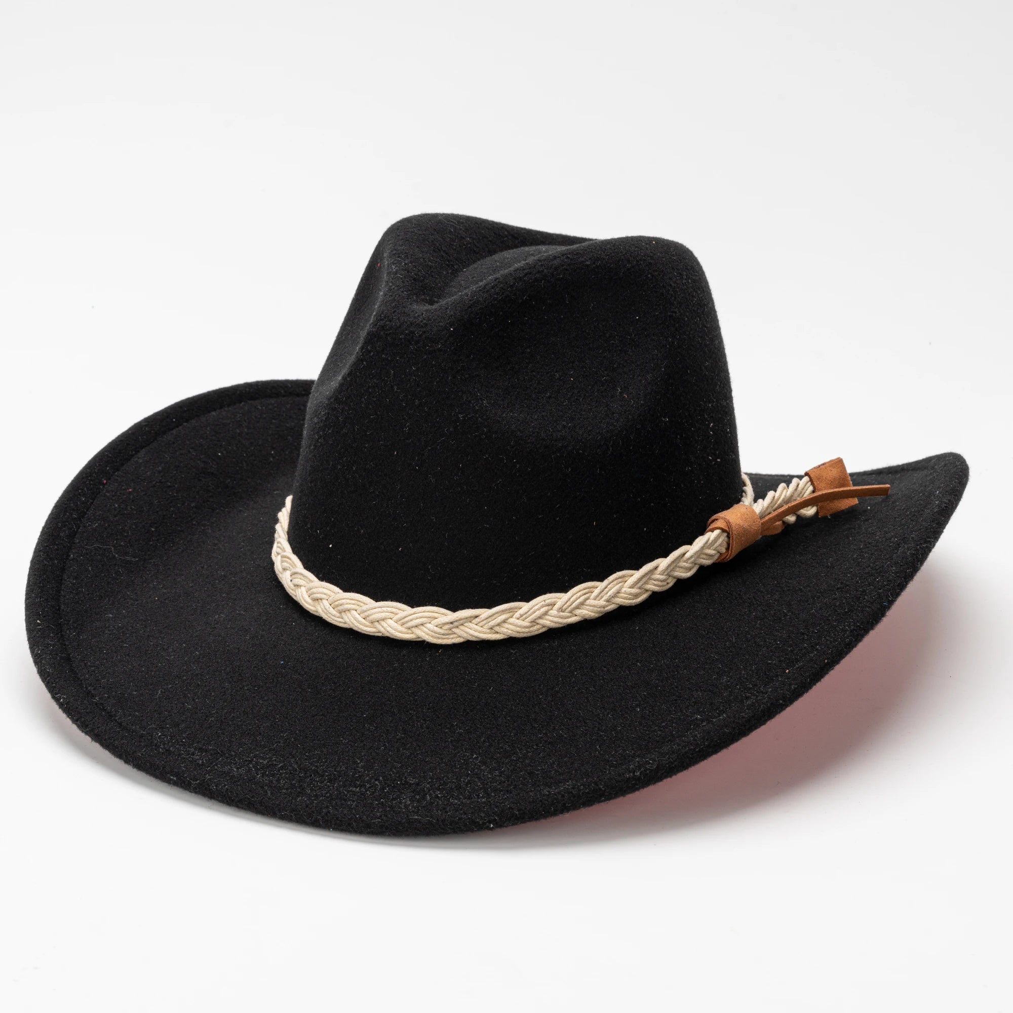 Unisex Custom Size Western Cowboy Hat Two Tone Outdoor Travel Jazz Wool Felt Fedora Hat for Adults Fancy Dress Accessory