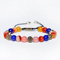 7 Chakra Stones Bracelet Natural Stone Zircon Balls Beaded Bracelet Women Crystal Bracelet Men's Healing Reiki Jewelry