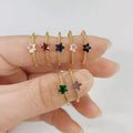 RM1468 Chic Dainty Tiny Simple Mini Minimalist Diamond Crystal CZ Micro Pave Star Finger Rings