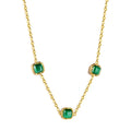 Dainty Female Gemstone Accessories Necklace Stainless Steel square Opal Pendant Necklaces Women