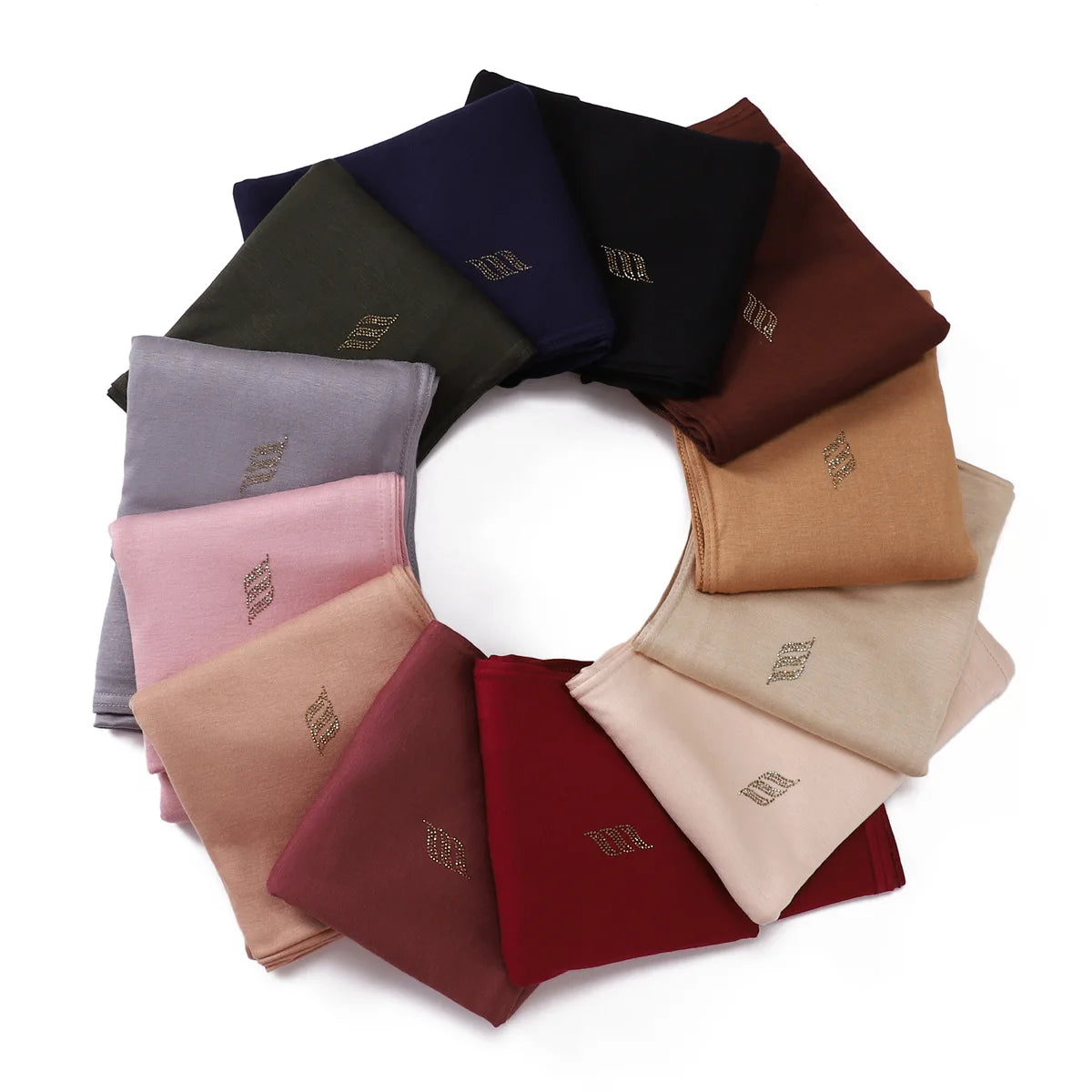 2025 Cross Border New Fashion Soft Solid Arabic Small Wave Long Scarf Female Long Scarf Female Hijab Jersey Headband Scarf