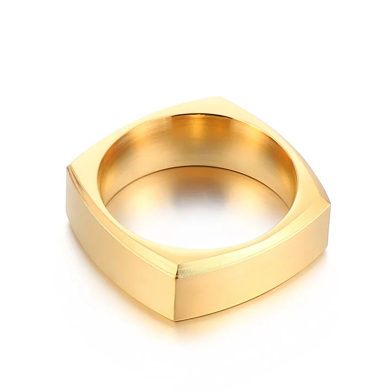 KALEN Unisex Classic Gold/Silver/Black Stainless Steel Smooth Triangular Ring