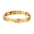Wholesale Price Gold Plated Health Care Wristband Energy Magnetic Bracelets Stainless Steel