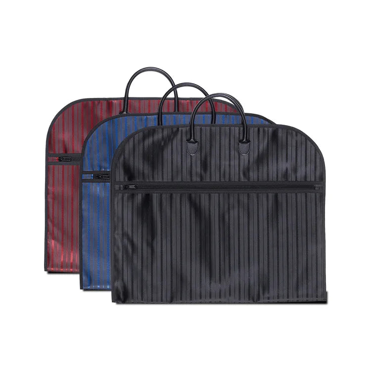 Custom Print LOGO Business Oxford Stripe Waterproof Dustproof Suits Garment Organizer Bag Cover with Zipper for Suits