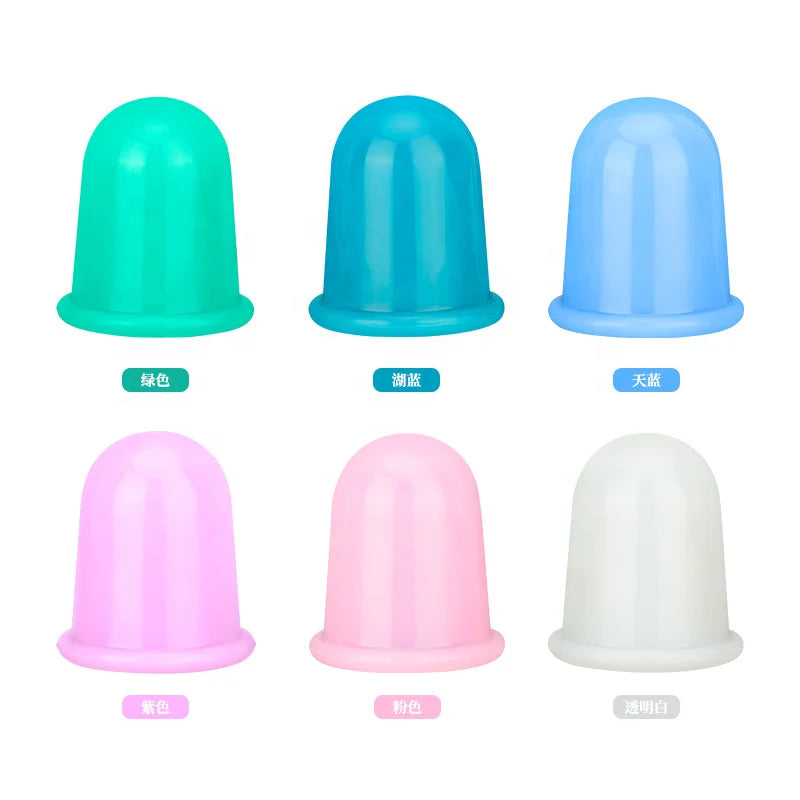 Wholesale Spa Anti-cellulite Acupuncture Cupping Therapy Set Vaccum Silicone Cupping Therapy Massager logo Facial Cupping Cups