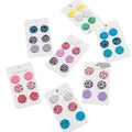 Hot Sale Fashion Jewelry Creative Polymer Clay Earring Cute Color Leopard Print 1.8cm Round Acrylic Stud Earrings 3 Pairs/Sets