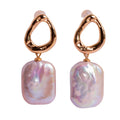 Haiyang Square Pearl Earrings Fashion Colorful Large Baroque Earrings Women's Jewelry