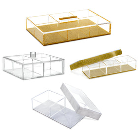 Luxury Decorative Serving Trays for Food Luxury Danish Design Acrylic Divided Serving Tray Set Serving