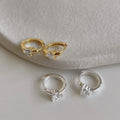 Sparkling Heart Huggie Earrings 925 Sterling Silver with Cubic Zirconia Sweet & Dainty Hoops for Women Hypoallergenic