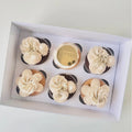 XJH 6 Cavities Twelve Hole Cupcake Box 6 Holes Cupcake Boxes and Packaging White Card Paper Dessert Box for Party Wedding