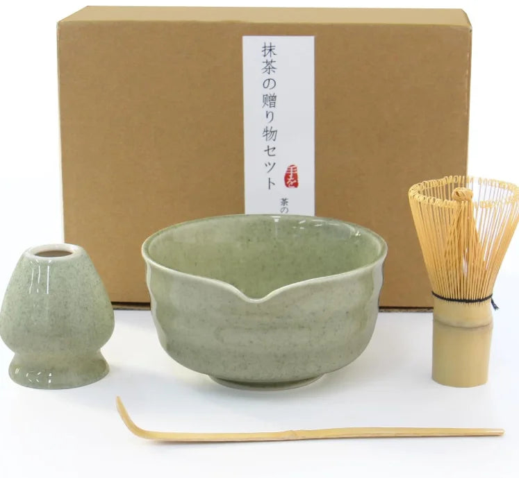 Factory Custom Oem Ceremonial Ceramic Chawan Bowl Bamboo Whisk Set Tools Matcha Tea Utensils