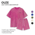 230gsm T-shirt 260gsm Shorts Acid Wash Set Heavyweight Streetwear Drop Shoulder Vintage Washed 2-piece Set for Men