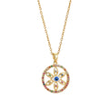 18K Gold Plated Hot Sale Colorful Evil Eye Zircon Necklace Wholesale
