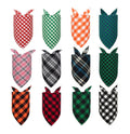 Wholesale 100% Cotton Plaid Multi-function Triangle Bib Scarf Custom Logo Dog Bandanas European-American Style Outdoor Use Four