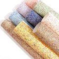 Artificial Chunky Glitter Faux PU Synthetic Leather Fabric Sheets for Decoration/crafts Materials/shoes/bag