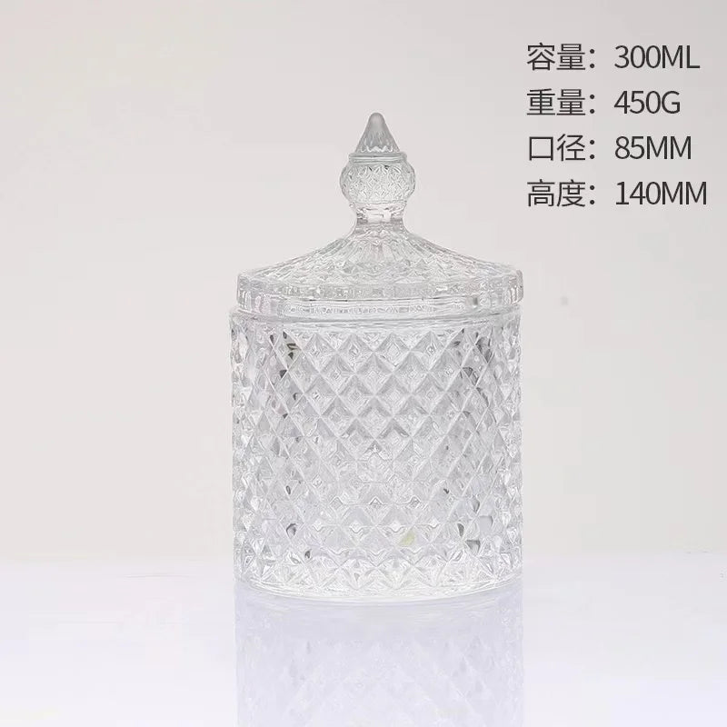 High Quality Creative Storage Jar Aromatherapy Candle Cup With Lid and Lid Jewelry Storage Jar Candle Holder Glass Jar Wholesale