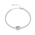 RINNTIN SB87 S925 Silver Jewelry square Zircon Adjustable Bracelets
