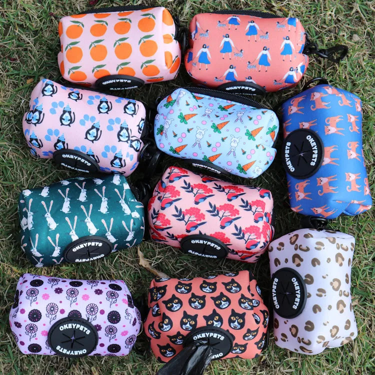 Pet Walking Accessory Custom Dog Poo Bag Holder Neoprene Wholesale Pet Waste Poop Dispenser