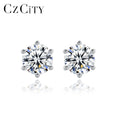 CZCITY Iced Out Jewelry Stone Diamond S925 Unique 2026 High Quality Stud Hot Sale 2 Carat Moissanite Earring Man