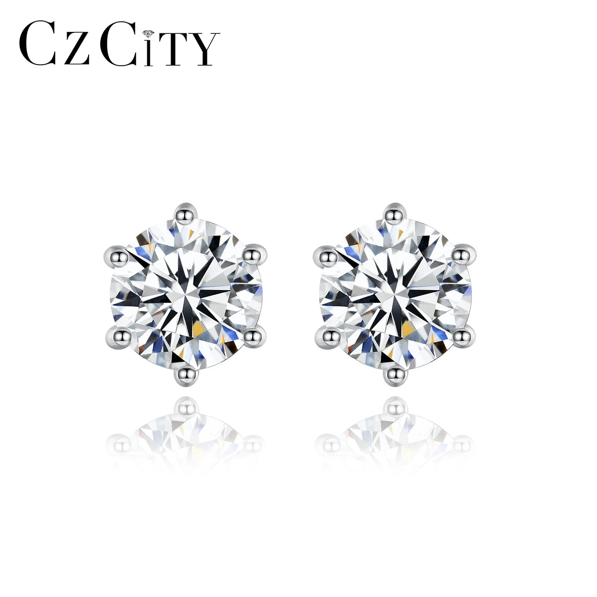 CZCITY Iced Out Jewelry Stone Diamond S925 Unique 2026 High Quality Stud Hot Sale 2 Carat Moissanite Earring Man MegaBDM