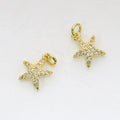 Cute Style Gold Plated Copper Alloy CZ Micro Pave Star Charm Pendant for Children & Women Gift Jewelry