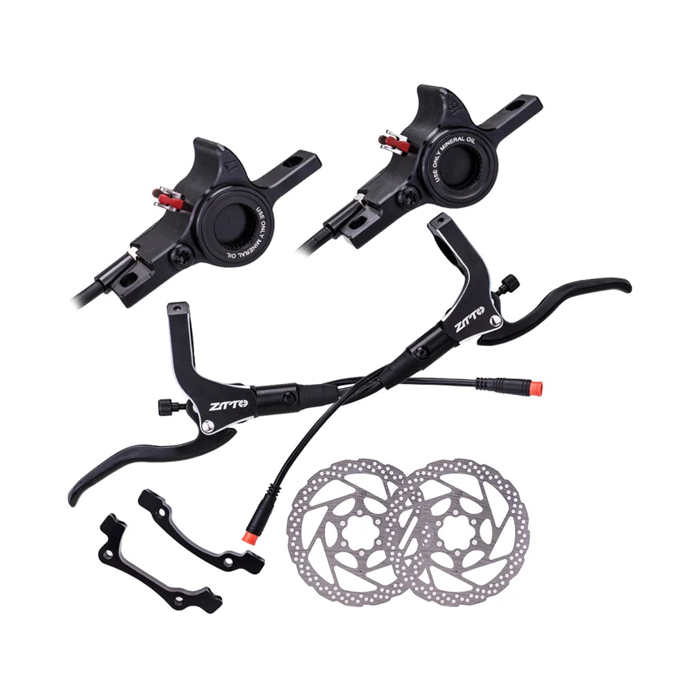 ZTTO Durable E-bike Hydraulic Disc Brake V1  Calipers Dual Piston Left Front Right Rear Oil Pressure Power Cut M6100 MT200