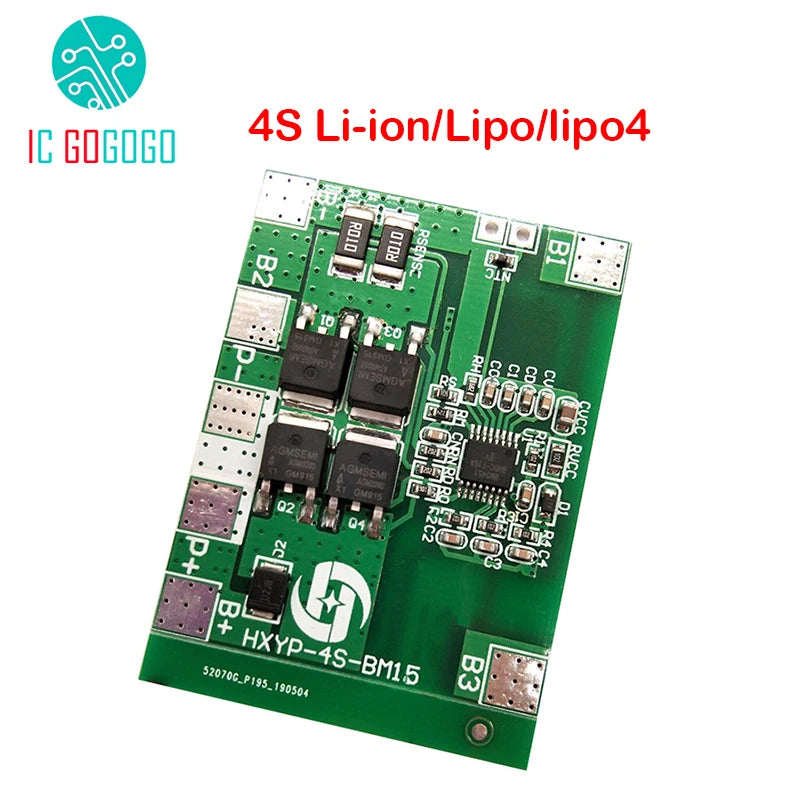 4S 12.8V 14.4V 16.8V Lifepo4 Li-ion Lipo Lithium Battery Protection Board 18650 BMS 14A Limit 20A PCB 4 Cell Pack PCM 3.2V 3.7V