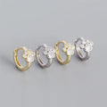 SP Hot Selling INS Cute Style S925 Sterling Silver Made Cats Paws Crystal Zirconia Hoop Earrings