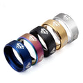 Wholesale Custom  Laser Pattern Logo Engraved  Stainless Rings Five-color Stainless Steel Rings