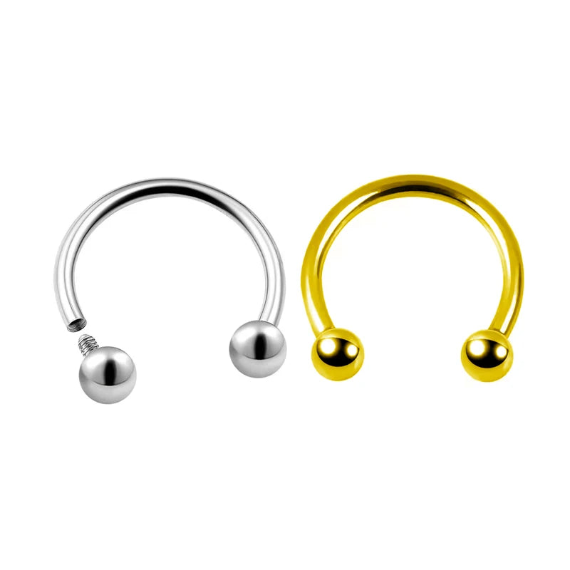 Women's 16G Titanium Silver Nose Ring Piercing Fashionable Horseshoe Earrings Body Jewelry Zircon 14k Material Wholesale F136