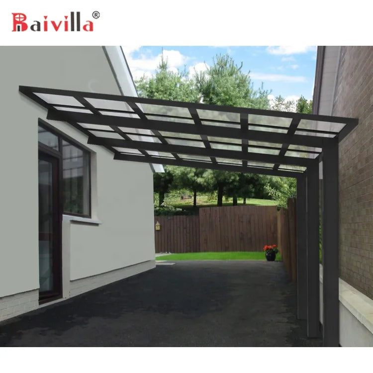 Modern Outdoor Car Carport Style Car Parking Garage Shelter with Polycarbonate Roof Simple Metal Aluminum Acrylic Aluminium