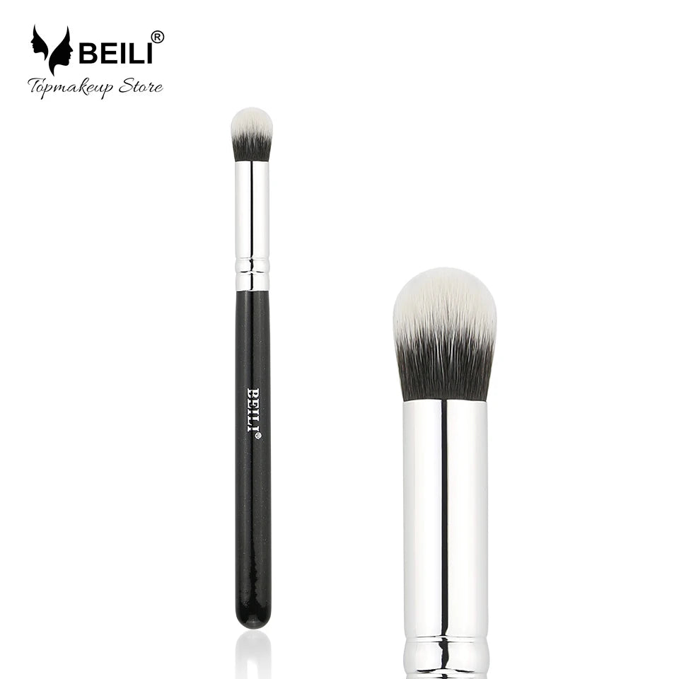 BEILI Black Concealer Brush Vegan Wooden Single Makeup Eye Concealer Brush Wholesale  Contour  Brush Private Label