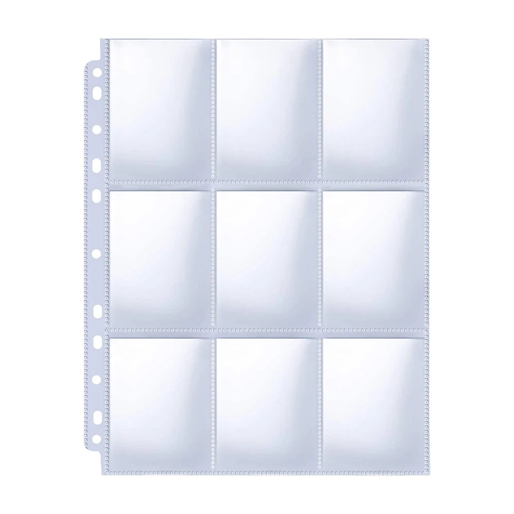 120-Pack 1080 Pockets PVC Paper Trading Card Binder Standard Size Card Protector Sheets for Game Acrylic Printing Photo Albums