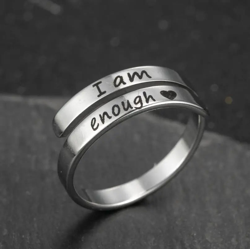Wholesale Price Sterling Silver Rhodium Plated Vintage Adjustable Engraved Letter Rings for Wedding and Party