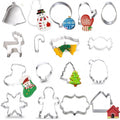 Stainless Steel Christmas Cookie Cutters Xmas Tree House Bells Snowflake Cake Biscuit Fondant Mold