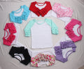 Monogram Blanks Multi Color Girl Raglan T-shirt  3 / 4 Sleeve Icing  Girls Ruffle Shirt Toddler Icing Ruffle Baseball Raglan