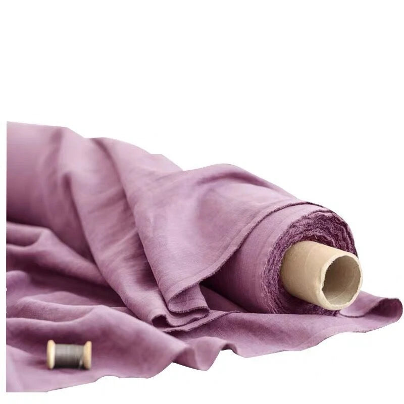 Solid Linen Fabric Viscose/linen Slub Woven Fabricsoft Touch.