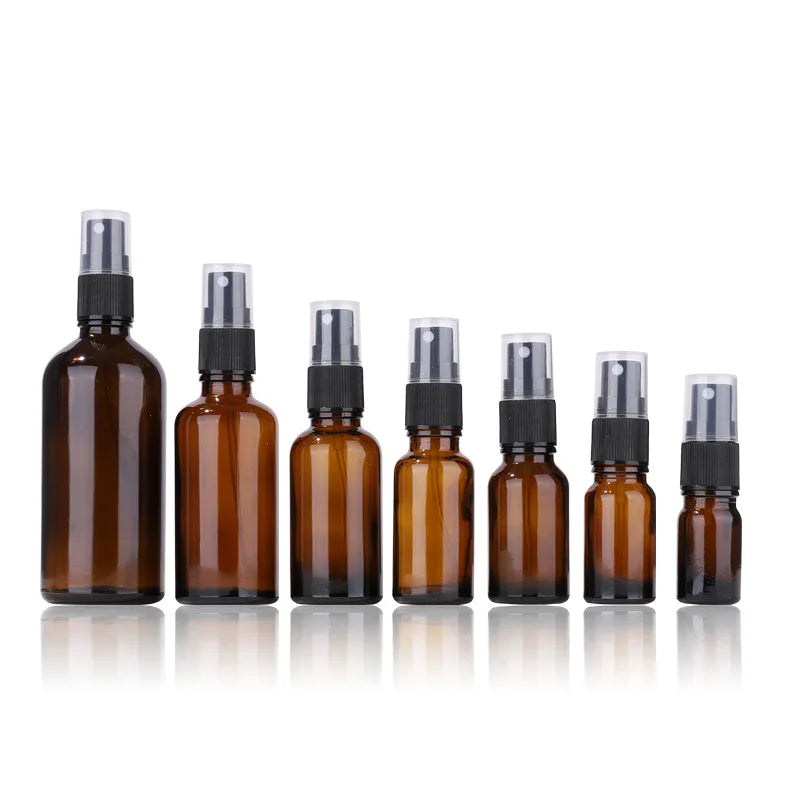Zhejiang Hangzhou Factory Fine Mist Glass Spray Bottles 30ml 50ml Amber Green Blue Essential Oil for Skin Care Serum