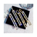 Luxury Jewelry Shiny Long Rhinestone Geometric Rectangular Hoop Earrings S925 Posts Trendy Large Fashion Alloy Earrings