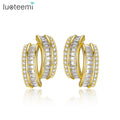 LUOTEEMI Factory Jewelry Woman 2026 Hot Sale Earing Bling New Zircon Lady Fashion Trendy Gold Hoop Earrings