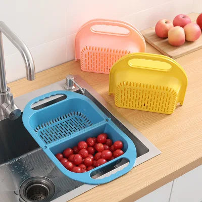 Kitchen Gadgets Collapsible Easy to Use Multifunctional Filter Washing Vegetables Fruits Strainer Basket Drain Colander