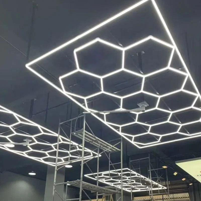 15 Grid Hexagonal Led Light for Car Detailing and Workshop Honeycomb Office Work Light for Garage or Barbershop Ceiling Light