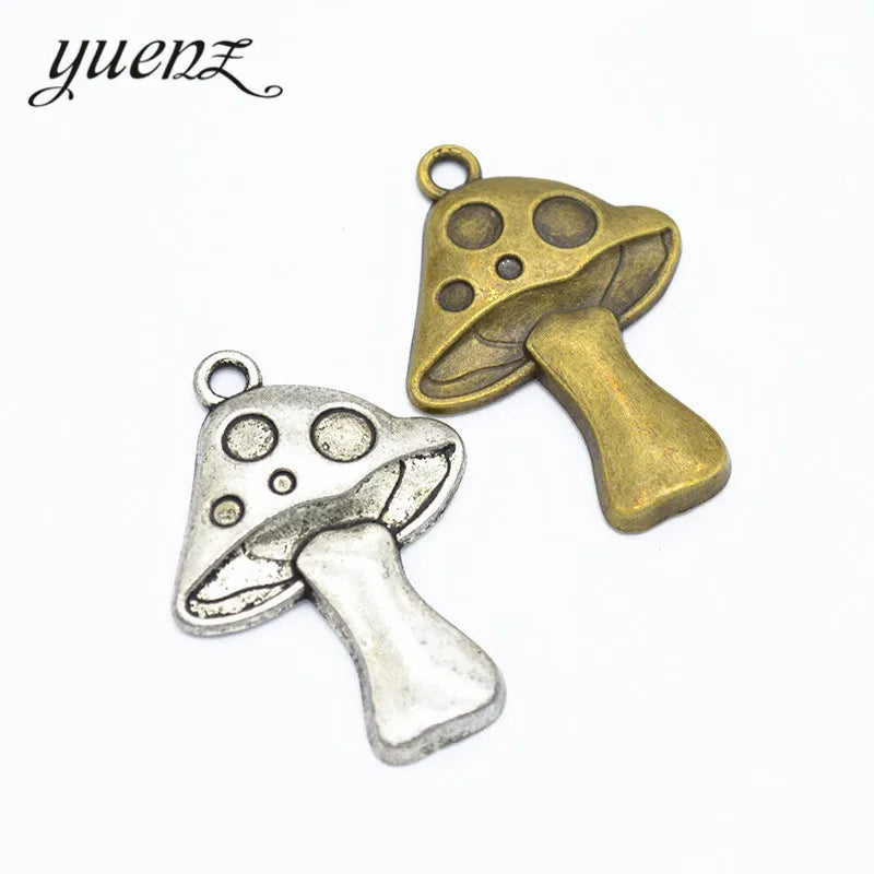 YuenZ 2colour Antique Bronze Alloy Metal Mushroom Charms Pendants Jewelry Findings Accessories Fit DIY Necklace 40*29mm K26