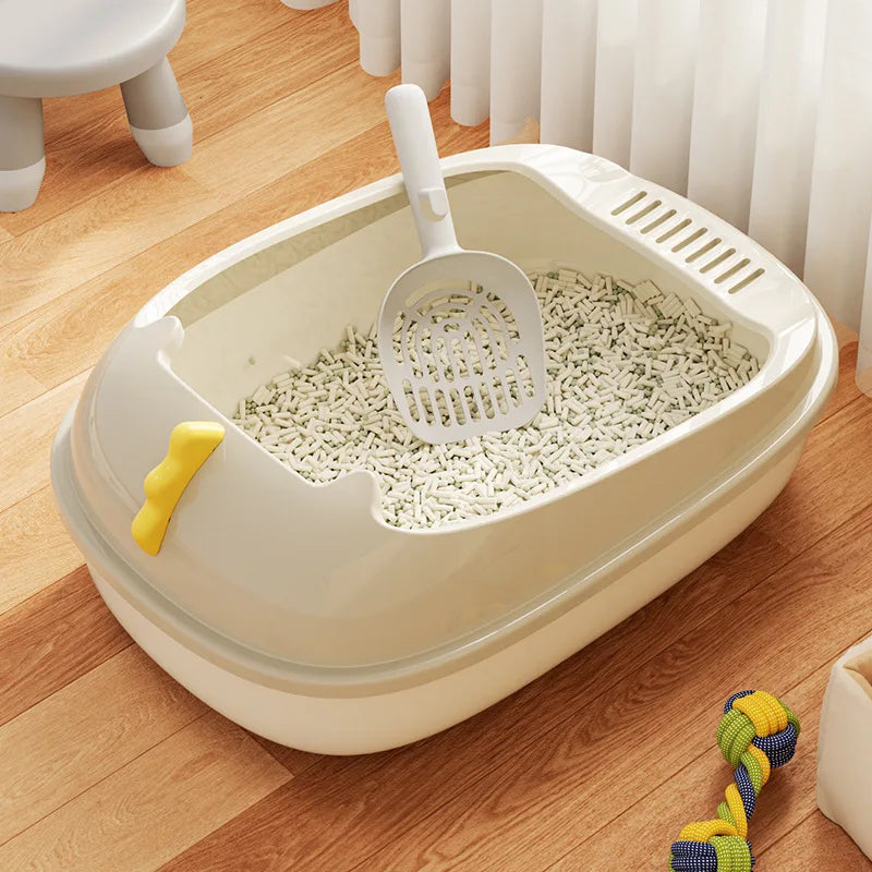 Extra Large Dinosaur Design Semi-Enclosed Plastic Cat Litter Box Detachable Anti-Splash Feature Wholesale Kitty Toilet Accessory
